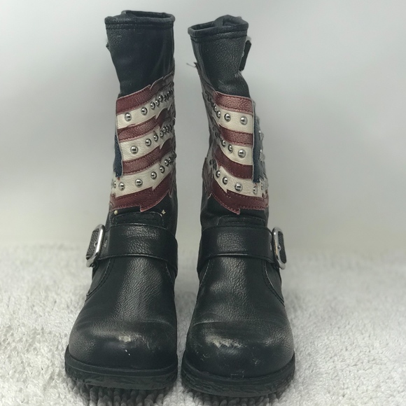 White Mountain Kennedy Black American Flag Size 6 - Picture 3 of 8